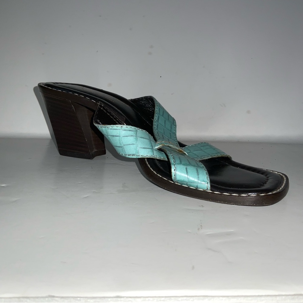 Donald J Pliner Aqua Teal Sandal Slip-On Open Toe Mules